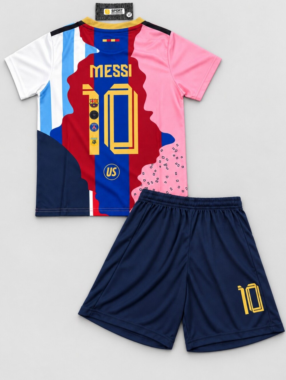 Kids Messi #10 Career Tribute Soccer Jersey Shorts Set Youth Ages 5–14 New